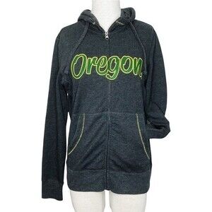 UO University of Oregon Ducks Hoodie S * Full Zip Hooded Sweatshirt Jacket Gray